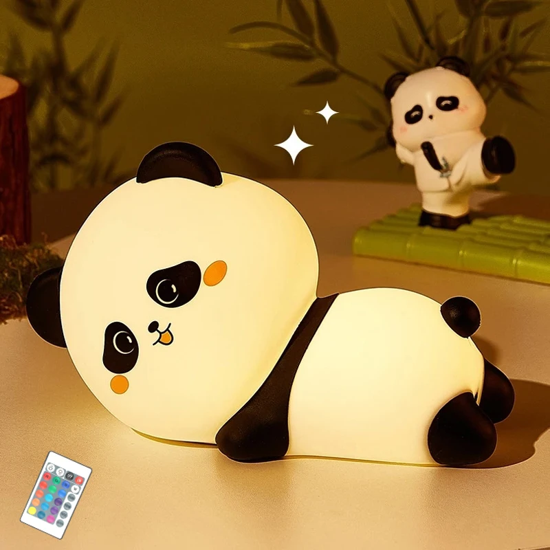 

LED Night Light Cute Panda Silicone Lamp 15/30/60 Min Timing Girls Baby Bedroom Nightlight Gift For Breastfeeding Nursery Decor
