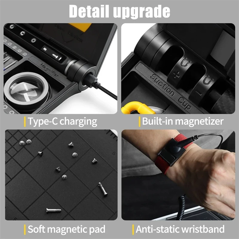 ชุดไขควงไฟฟ้าไร้สายพร้อมไฟ LED บิตแม่เหล็กฟิลลิปส์ ทอร์กซ์ไขควงซ่อมโทรศัพท์เครื่องมือไฟฟ้าแบบชาร์จไฟได้