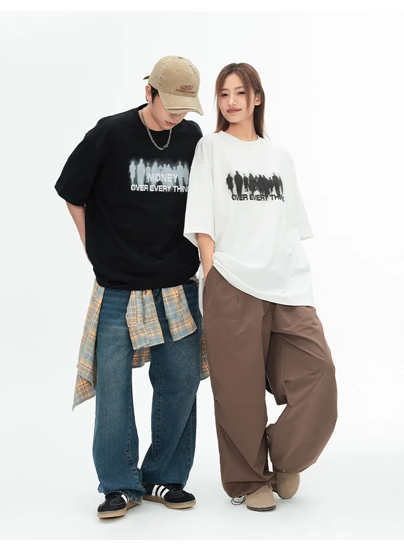 

Women's Casual Summer T-shirt, Print Tees, Letter Print, Traff Tops, 2024