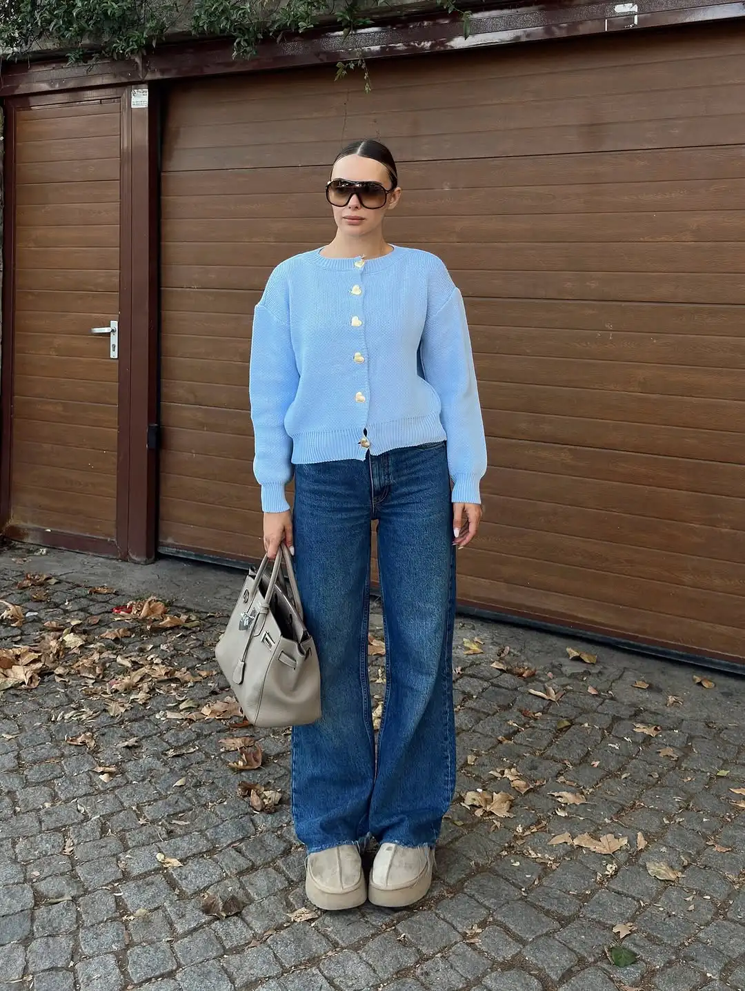 Suéter informal de punto de Color liso para mujer, cárdigan holgado de manga larga con cuello redondo a la moda, prendas de vestir para ir al trabajo