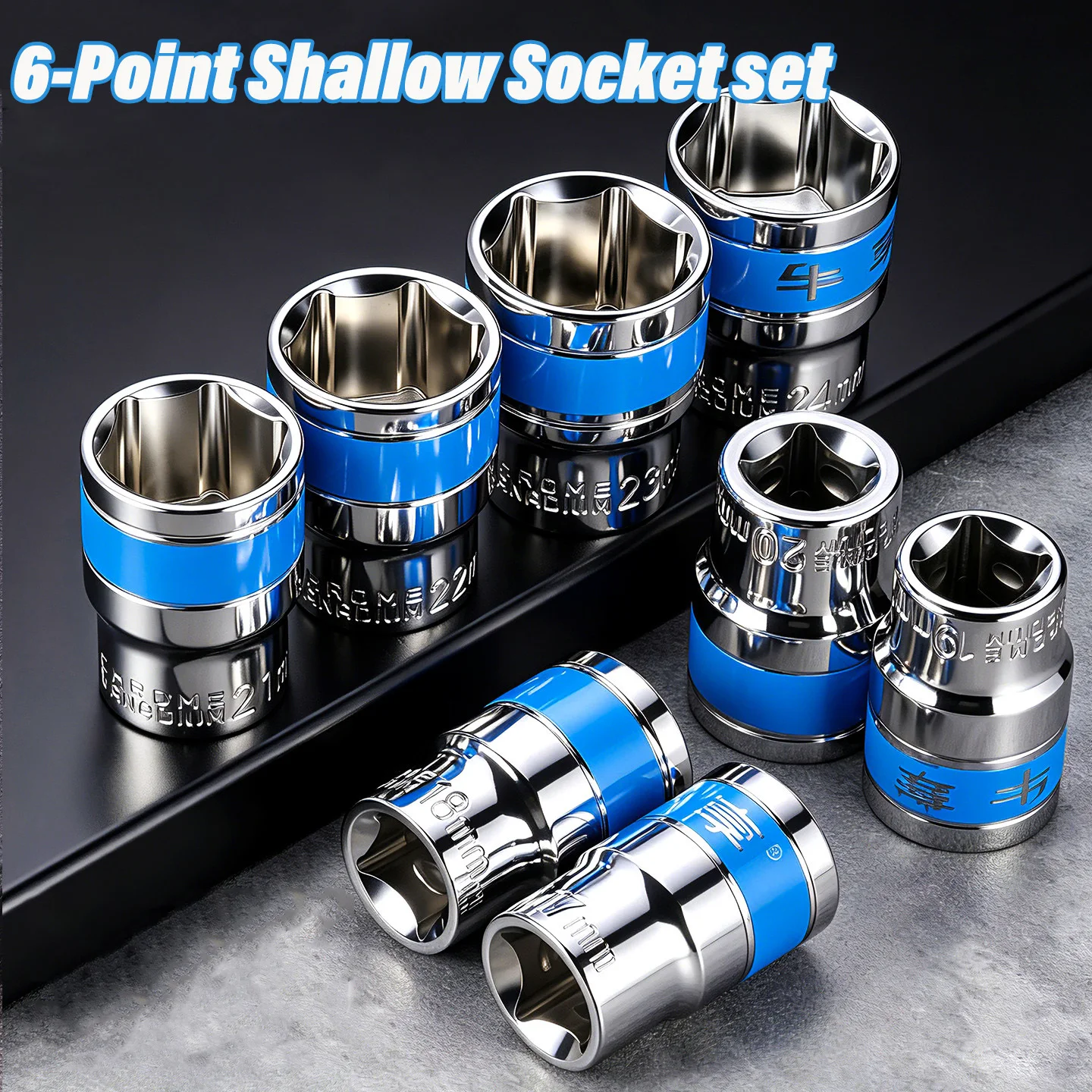 1/2 Inch Drive Hex Metric Short Socket Set 8-32mm CR-V Steel Ratchet Wrench Spanner Kit For Auto Motorcycle Mechanical Repair