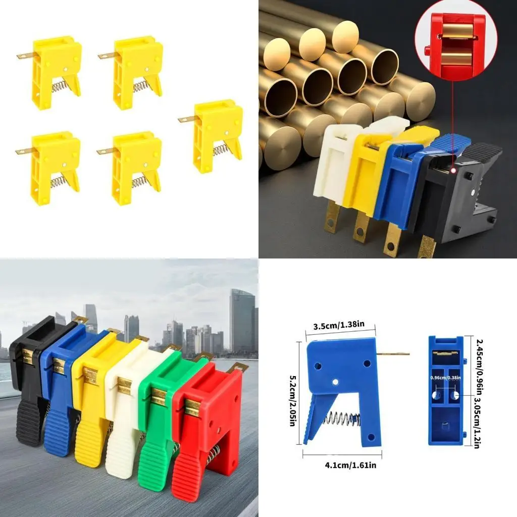 

652F 5Pcs Fast Terminal LED Lamp Spring Press Clip High Current 50A Motor Test Clip Brass Clip Stable Performances