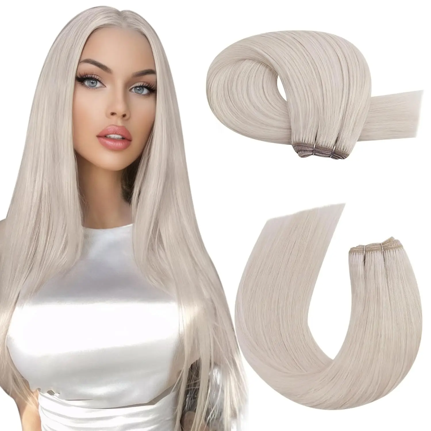 Moresoo Menselijk Haar Inslagen Haar Inslag Braziliaanse Machine Remy Natural Straight Weven Bundels 100G Per Naai In Human Hair extensions extensions echte haar menselijke haar uitbreidingen