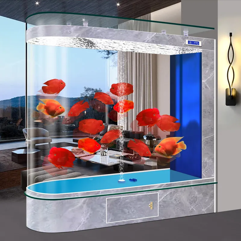 

PYH new living room household entrance screen home partition medium and large bullet aquarium goldfish tank