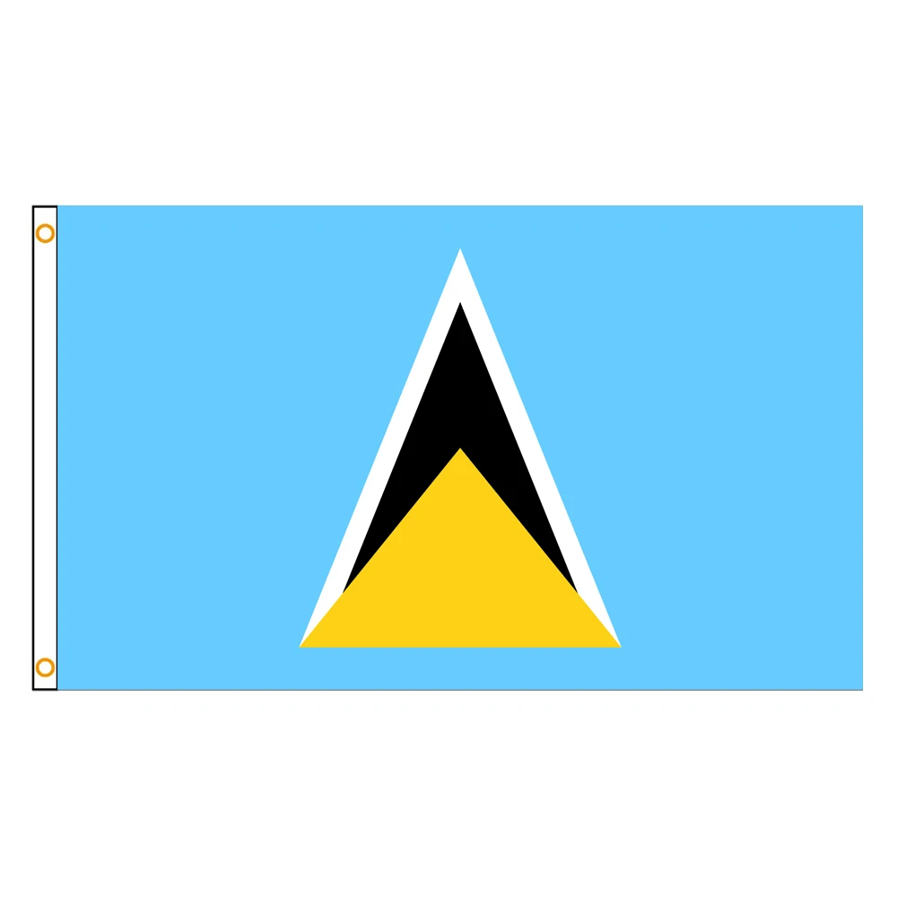 60×90 90x150 120×180CM Saint Lucia Iouanalao Hewanorra Emblem Flag Polyester Printed Banner Tapestry For Decor