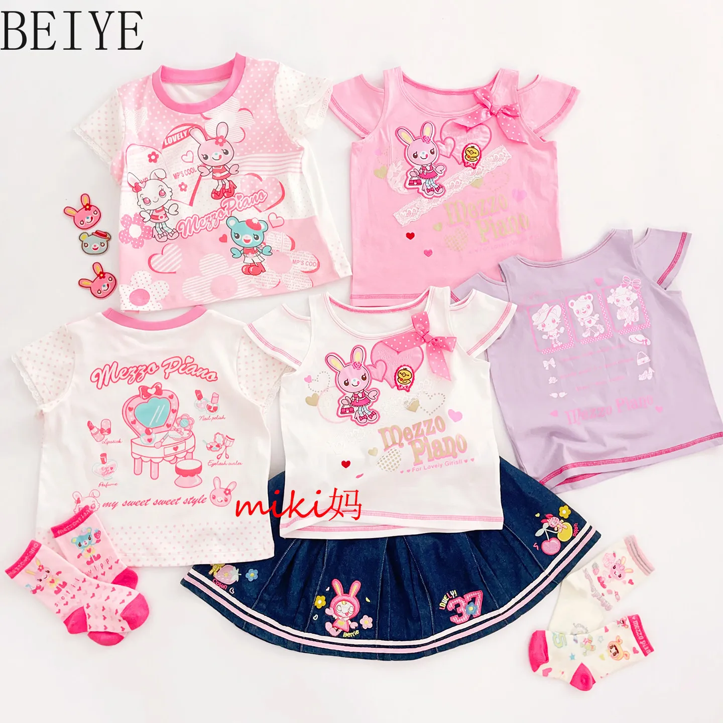 Cute Short-sleeved Top Summer Children's Clothing Girls' Cotton Cartoon Hollow-out Tee Sweet Round Neck T-shirts for Girls