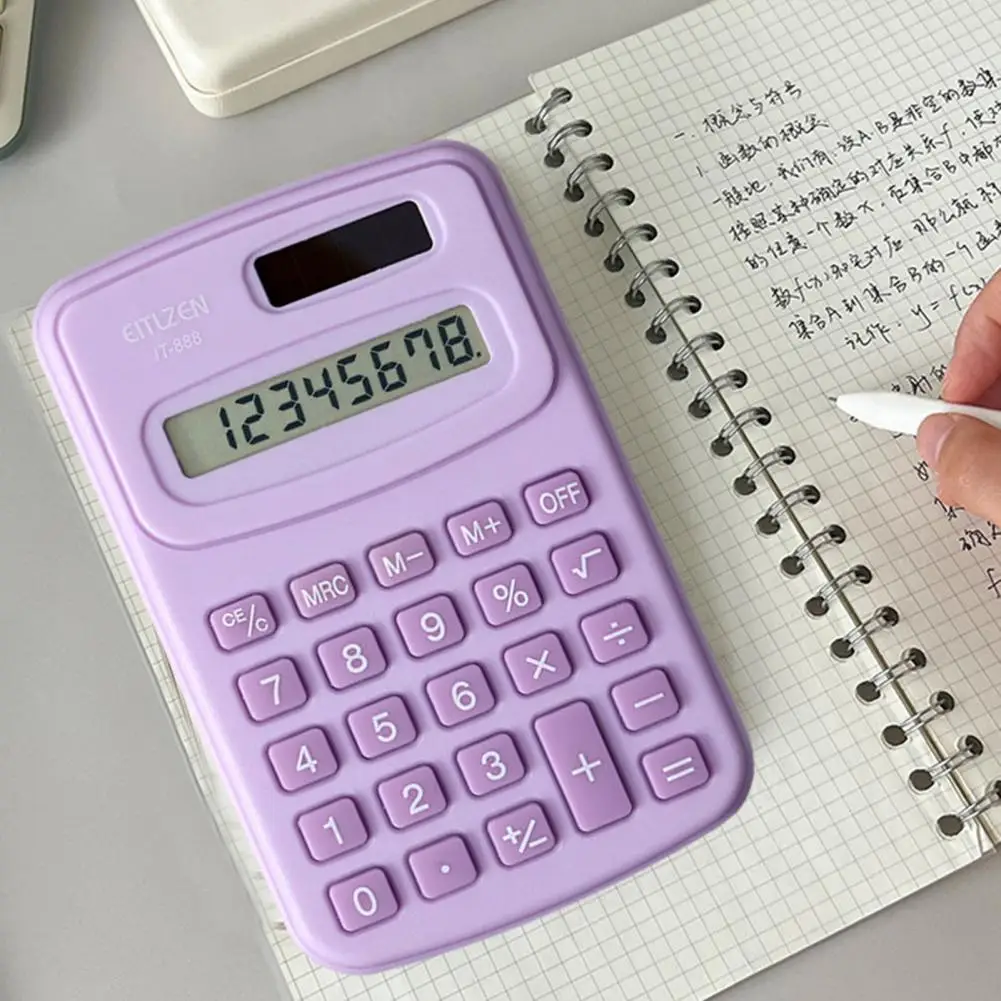 Calculadora de mesa com grande display LCD, a pilhas, 8 dígitos, profissional, portátil, estudante, negócios, material de escritório