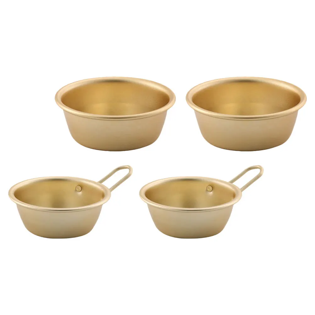 

4Pcs Rice Wine Bowl Unique Drink Bowls Bright Color Appearance Great Gift Set for Friends Restaurant Use Simple Aluminium Bowls