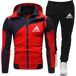 Pant Sets Double Zipper Sweatshirt Suit Hooded Zip-up Man Clothes for Men Winter Tracksuit Sweatsuit Set Men's Hoodies Male