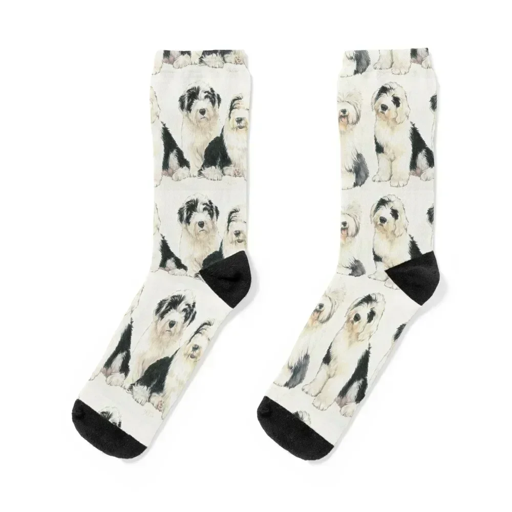 Old English Sheepdog Puppies Socks christmas stocking Rugby snow Socks For Man Women's