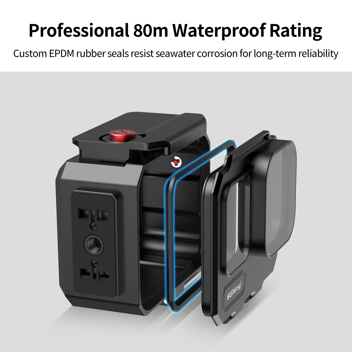 80M Tiefsee-Aluminium-Wasserdichtgehäuse IP68 für Insta360 Ace Pro 2 Action-Kamera-Käfig mit Schnellverschluss-Tauchgehäuse für Unterwasserfotografie – Detail 16