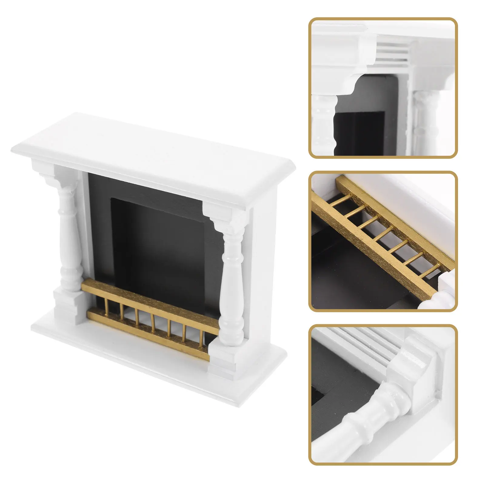 

Wood Miniature Fireplace Furniture Mini House Accessory Realistic Mini Fireplace Decoration for DIY Miniature Landscape