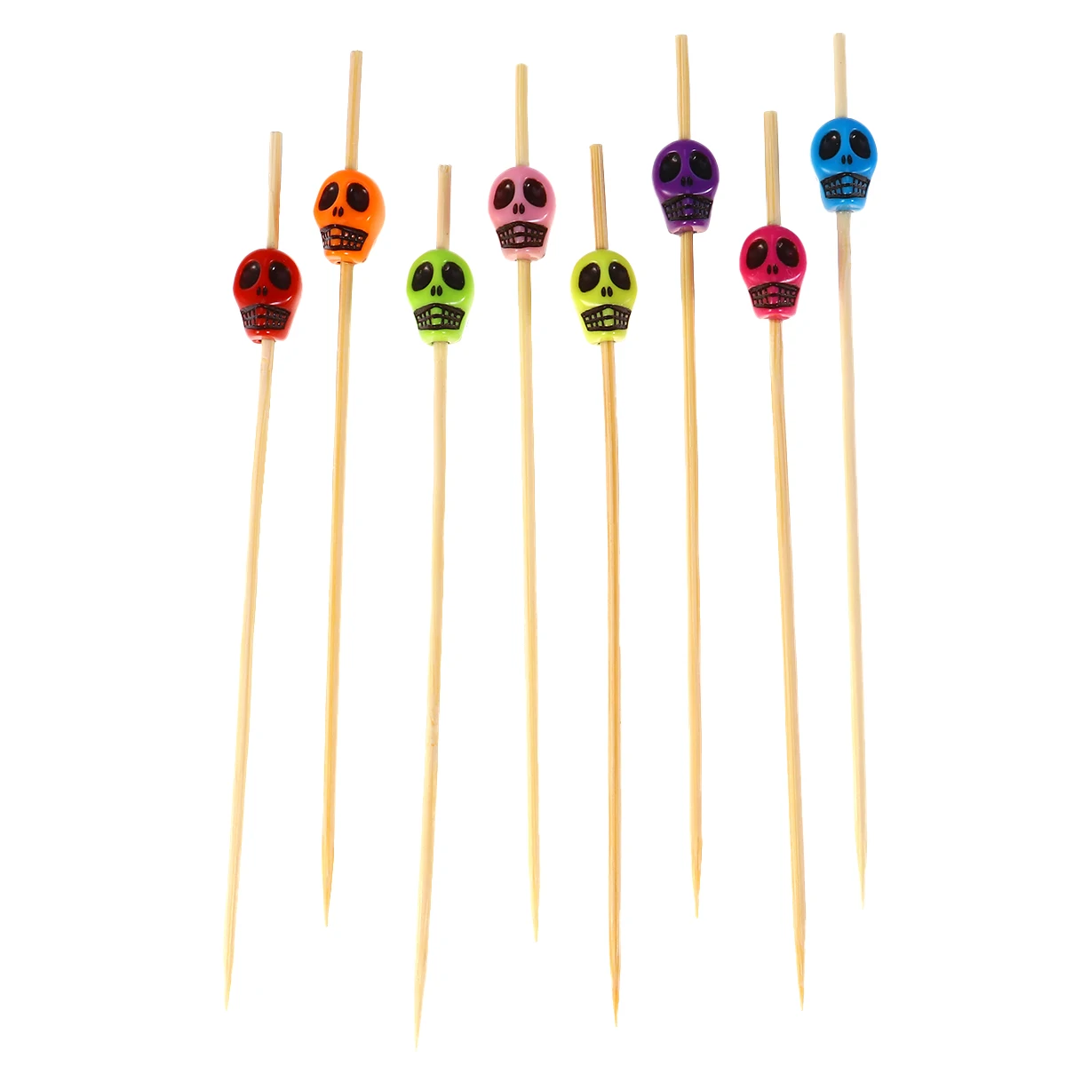 

100pcs Bamboo Cocktail Picks Fruit Sticks Decorative Skewers Wooden Handmade Sturdy Creative KTV Home Clubs Kitchen