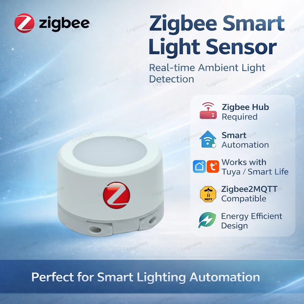 Датчик освещенности Zigbee Smart Brightness Sensor для умного дома, версия MQTT или версия Tuya Zigbee