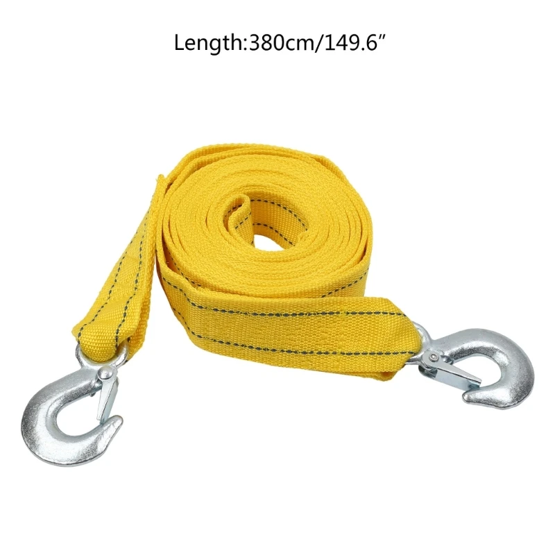 Car Towing Pull Rope Strap, Cabo de reboque, Ganchos de aço forjado, Road Recovery, KXRE, 4m