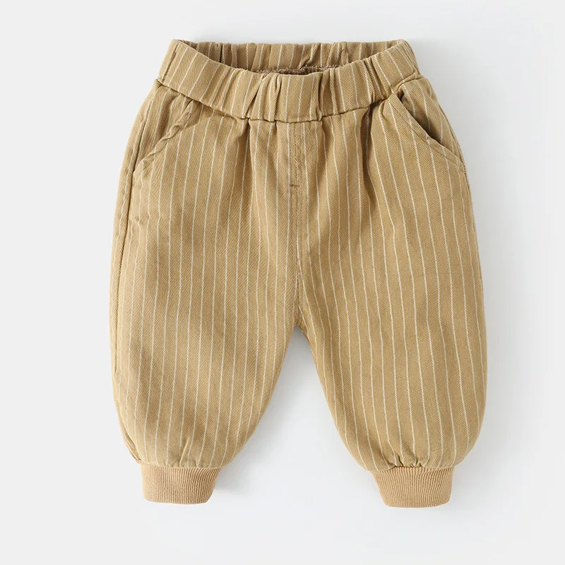 

Spring Autumn Infant Babys Boy Pp Pant Cotton Striped Casual Little Boys Trousers Toddler Boys Versatile Elastic Waist Sweatpant