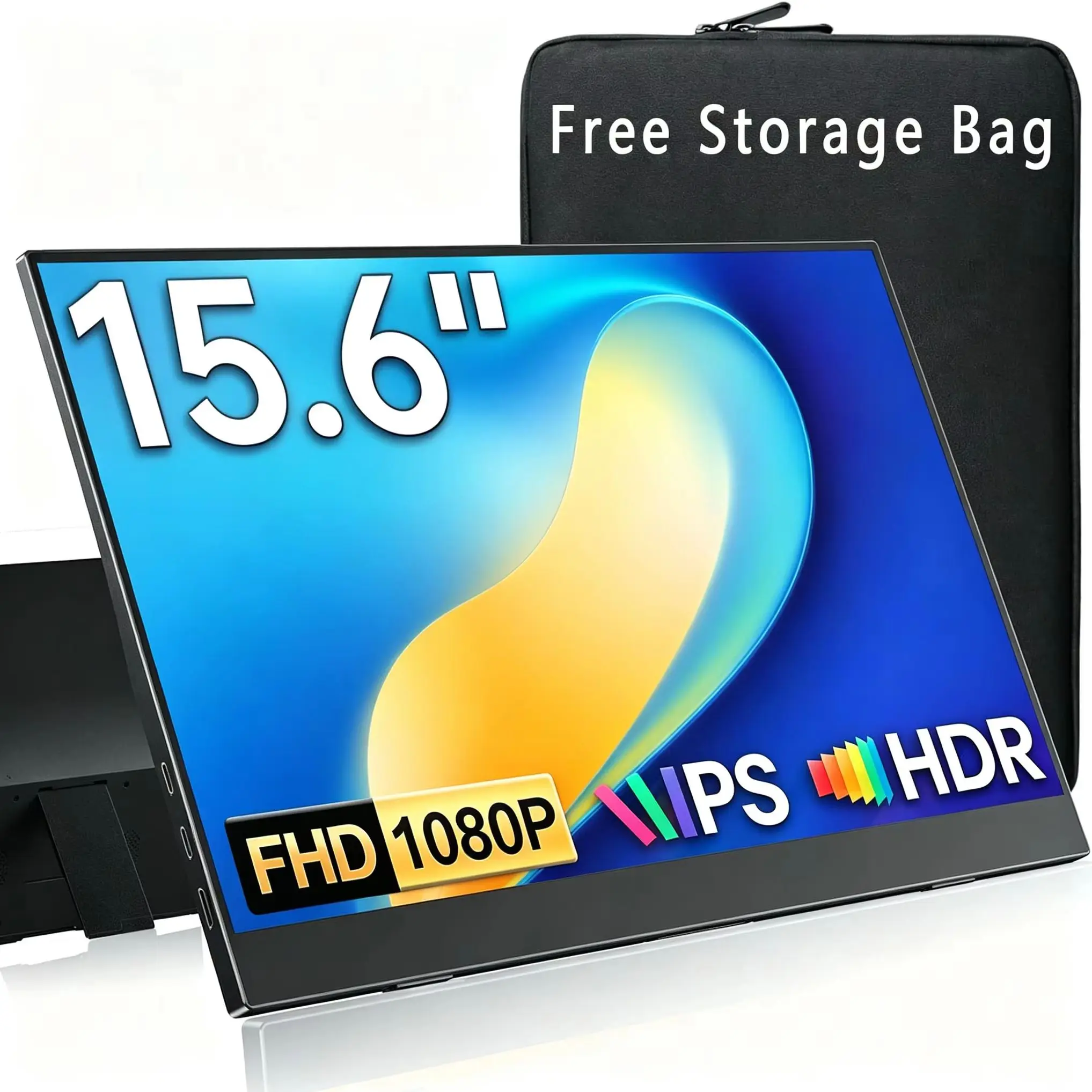 15.6 Inch Portable Monitor 1920*1080P FHD IPS 169 With Type-C Mini HDMI For Laptop Phone TV PS4/5 XBox Switch free storage bag