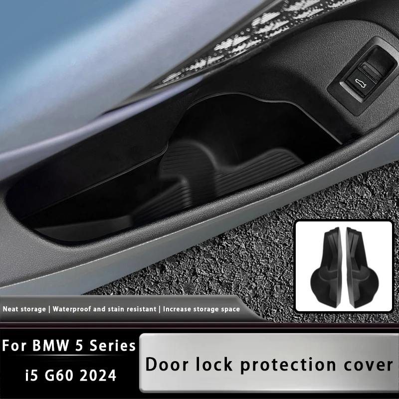 

For BMW 5 Series i5 G60 2024 Car Door Slot Storage Box TPE Door Side Storage Box Tray Auto Interior Accessories