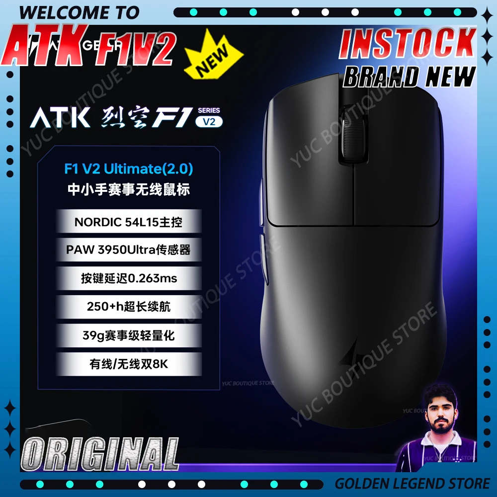 

NEW ATK F1V2 PAW 3950 Wireless Gaming Mouse 3mode Ultra Dual-8k 44g Lightweight E-sports Mouse Ergonomics Custom Accessory