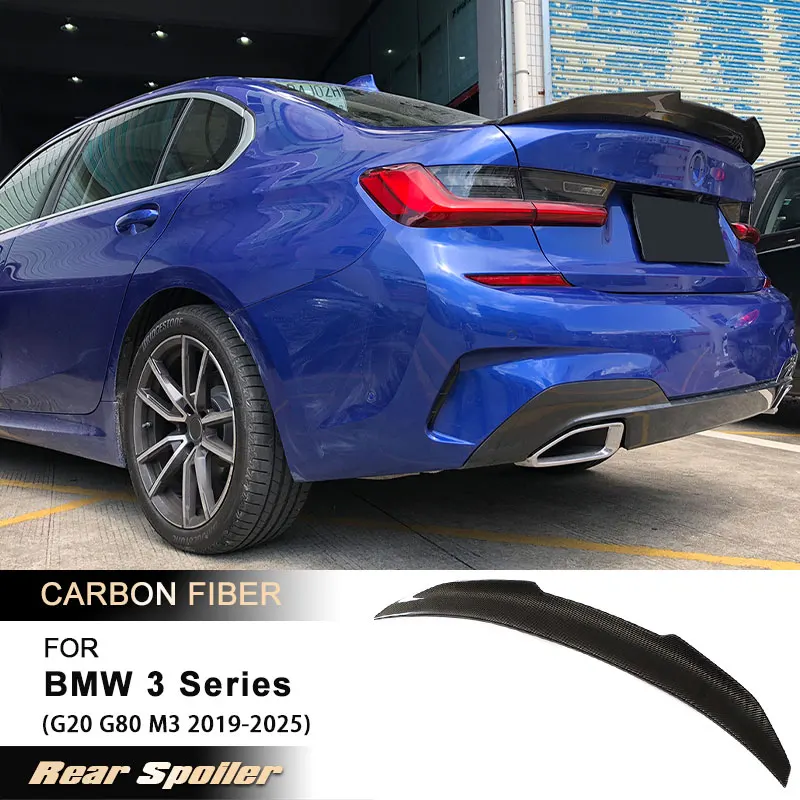 

Car Rear Trunk Spoiler Wings for BMW 3 Series G20 G80 M3 2019-2025 Racing Rear Spoiler Boot Wing Lip Body Kit Full Carbon Fiber