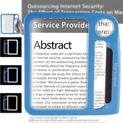 5X 10X Full Page Reading Magnifier with Illumination Handheld Magnifier for Elderly Reading Low Vision Magnifier