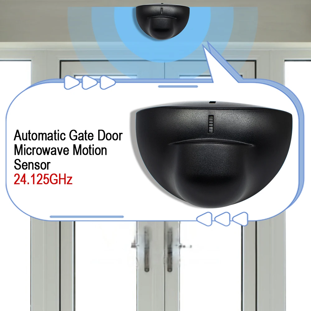 AC 12-24V 24.125GHz Wired Microwave Motion Sensor Switch Radar Detector Garage Alarm COM ON Relay Output Sensor Switch 12V 24V