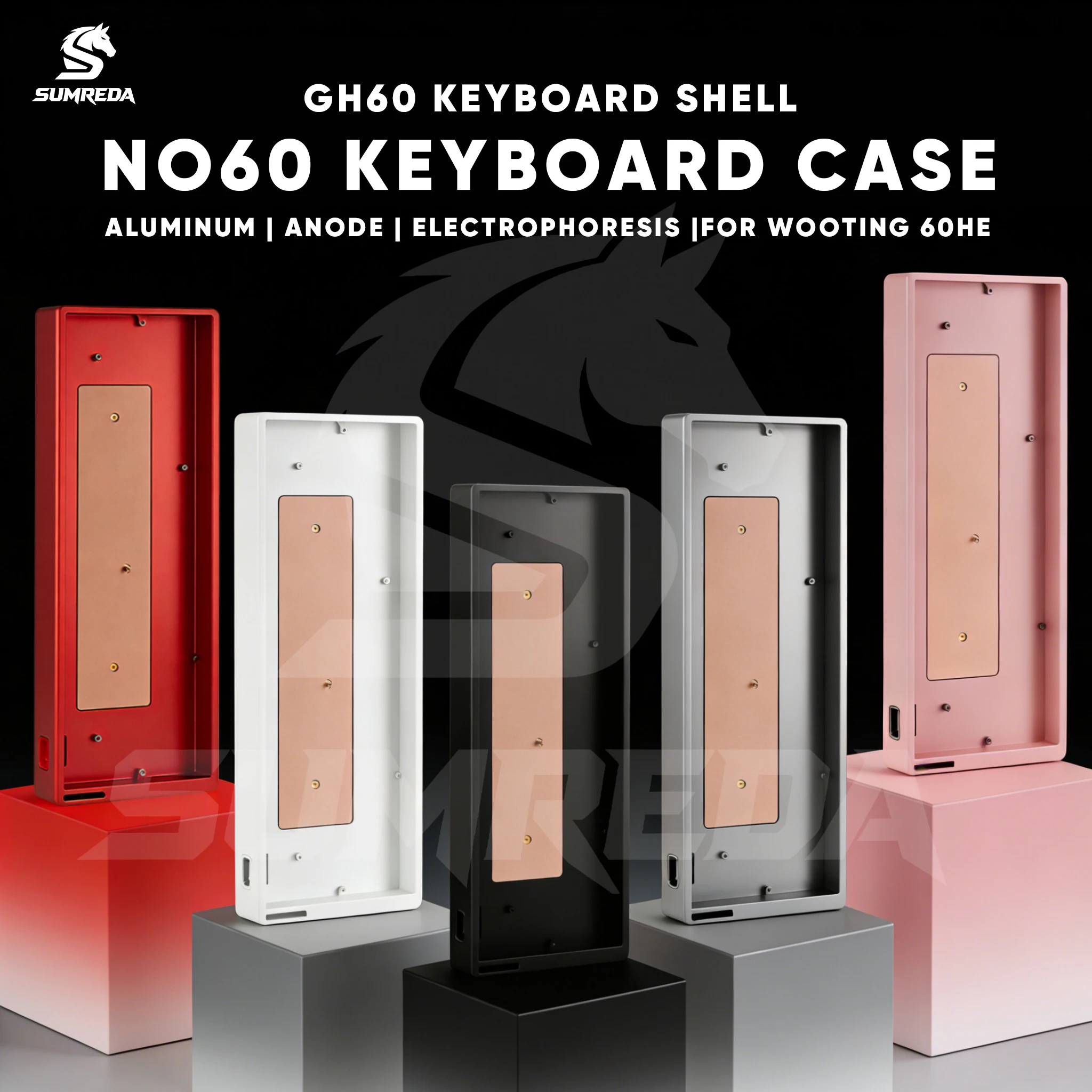 

SUMREDA NO60 Aluminum Keyboard Shell 60% Keys Layouts For Wooting 60HE Madlions Mad 60he GH60 Raven61 Aula Win60 Keyboard Case
