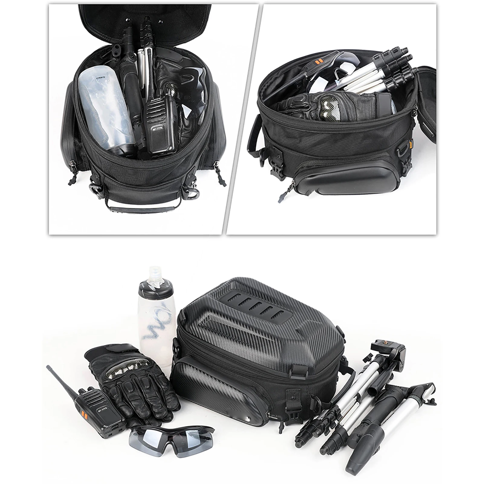Expandable Motorcycle Rearseat Bag 12-18L Large Capacity Motorcycle Bag  Motorcycle Riding Rear Bag Motorcycle Tools Storage