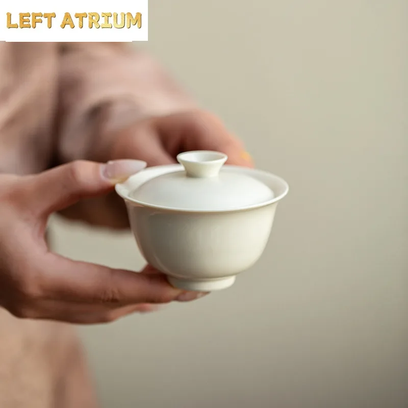 Tetera Gaiwan de 90 ml, Estilo Antiguo, No se Calienta, Tazón de Té para el Hogar con Tapa, Kit para Preparar Té, Tazón con Tapa, Vajilla, Regalo