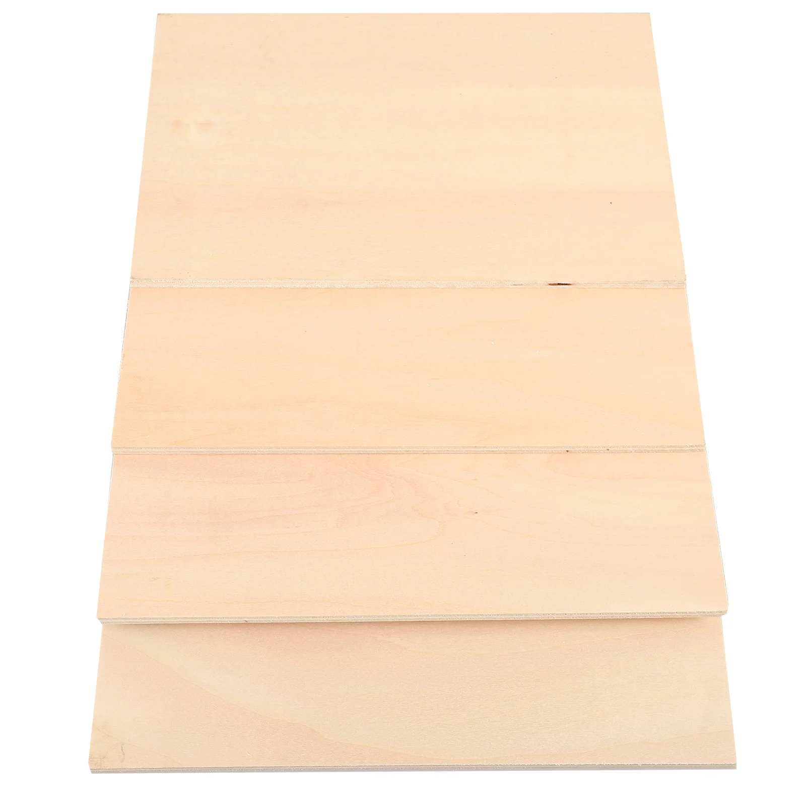 

4 Pcs DIY Plywood Unfinished Squares Basswood Thin Ornament Cutouts Blocks for Crafts Household