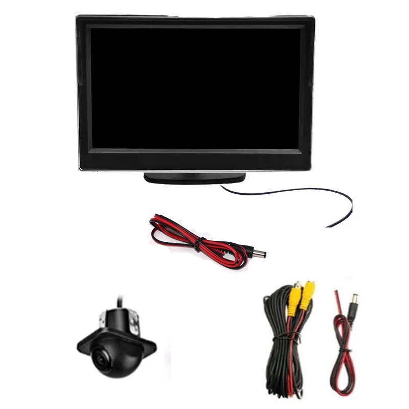 5 inch LCD HD Screen Monitor Suction Cup Parking Camera Car Rearview Reverse Backup Camera