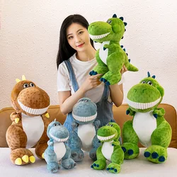 Cute Simulation Cartoon Green Blue Dinosaur Plushies Doll Creative Boy Sleeping Pillow Plush Toy Tyrannosaurus Rex Doll Gifts