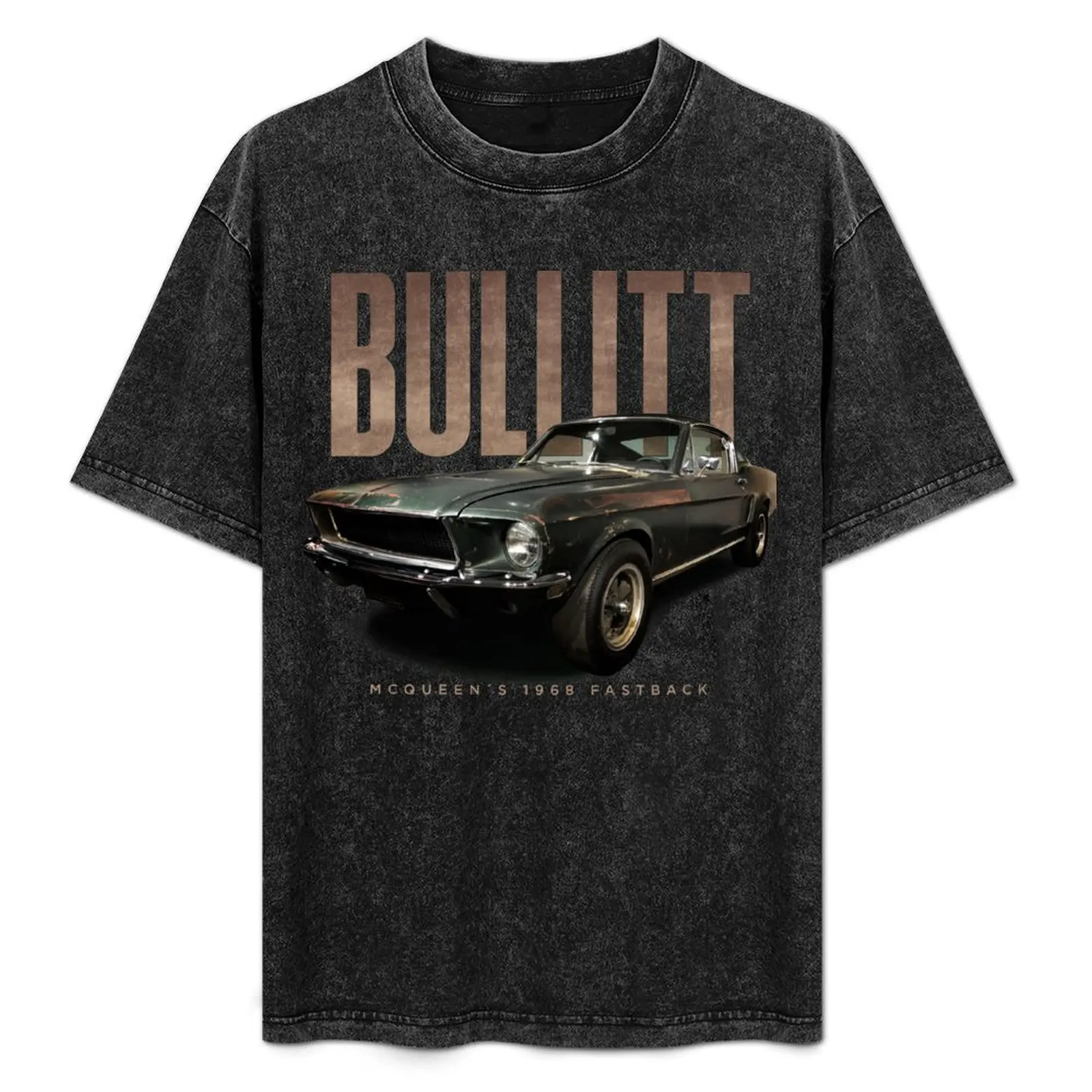 

McQueen′s 1968 Ford Mustang Fastback from BULLITT - Green T-Shirt boys whites topping mens graphic t-shirts anime