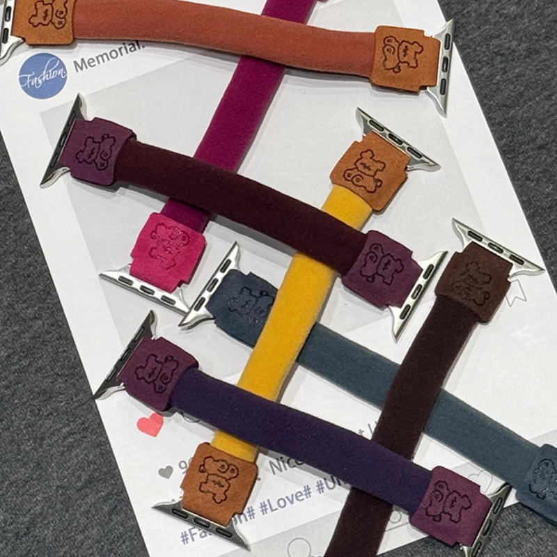 Cinturino per cani carino per Apple Watch 49mm 46mm 45mm 40mm 42 38mm 41 cinturino per ragazza con anello elastico per iWatch Ultra 10 9 8 7 SE 6 5 4