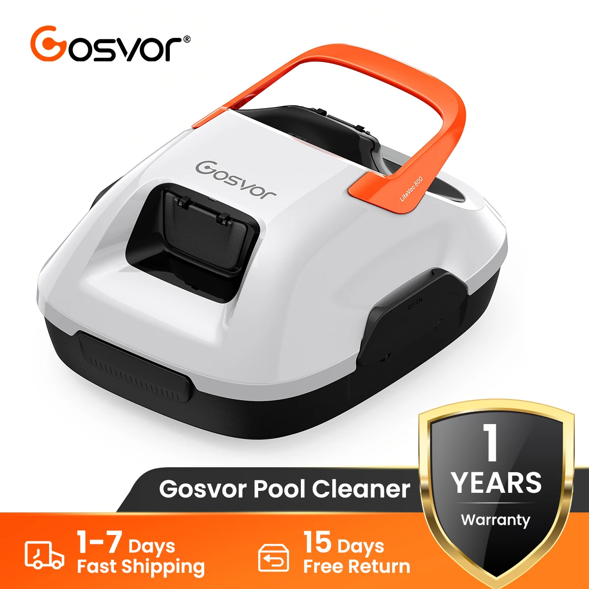 

(2026 Upgrade) Gosvor Pool Vacuum Cleaner Wireless Robotic 80 Min Autonomy, Self-Parking, Easy Use