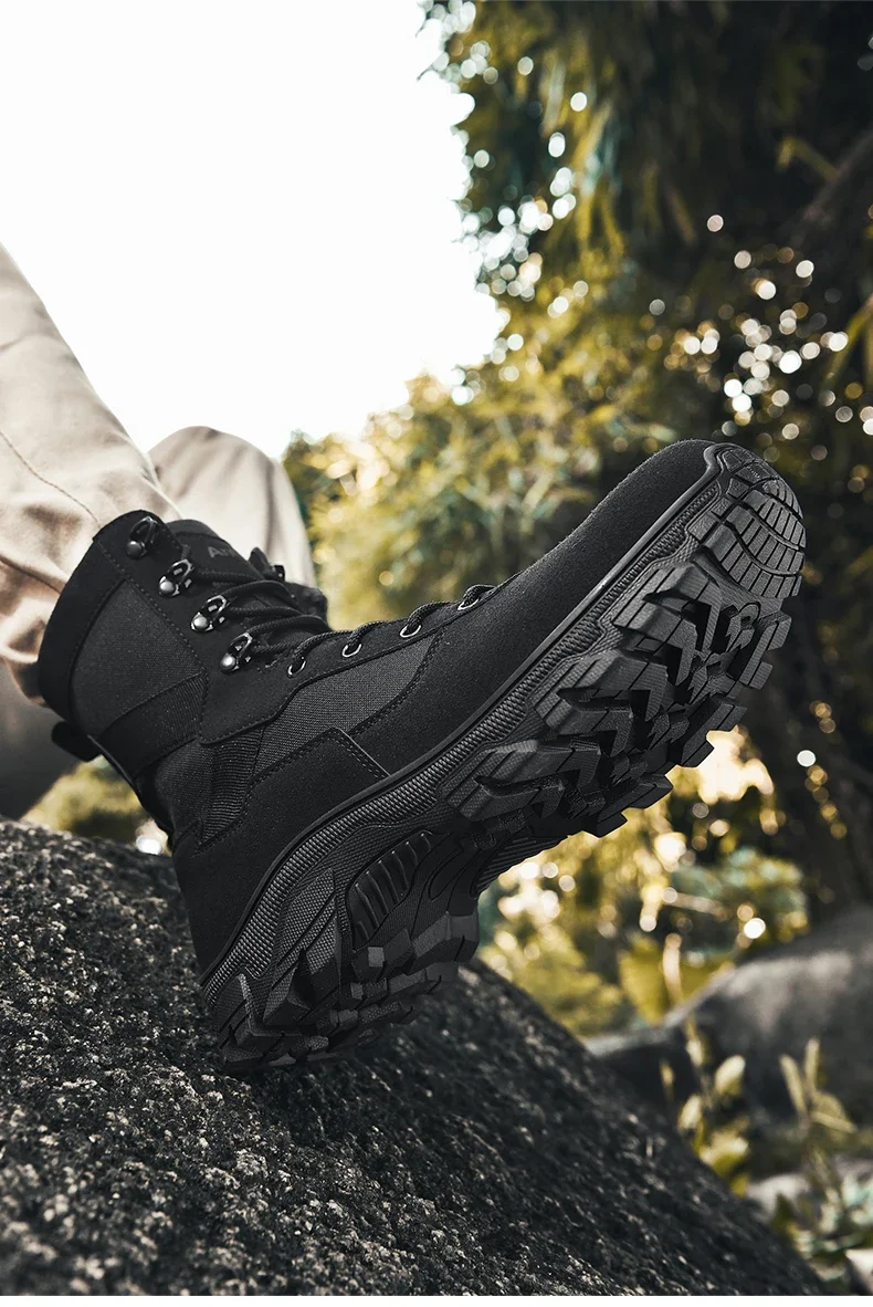 Taktische Herrenstiefel, atmungsaktiv, ultraleicht, Sicherheits-Armeestiefel für Männer, Rapid Response Desert Boots, wasserdichte Jagdstiefel zum Schnüren – Detail 16