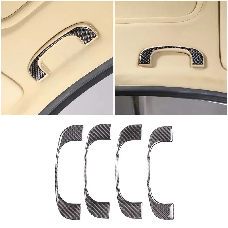 

For BMW 3 Series E90 2005-2012 Soft Carbon Fiber Car Styling Car Roof Handle Sticker Car Interior Protection Accessories 4Pcs