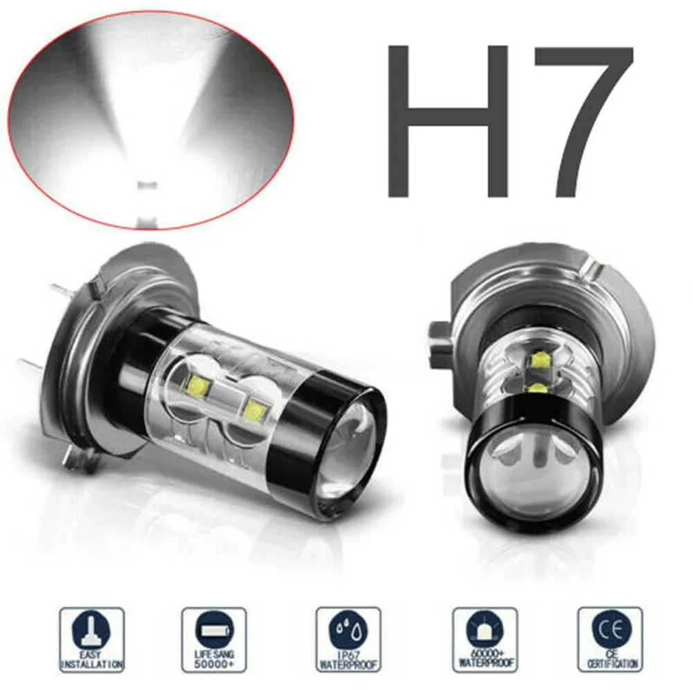 2pcs H7 160W High Power LED Lamp Headlight Fog Light DRL Bulbs White Light Automotive Parts And Components