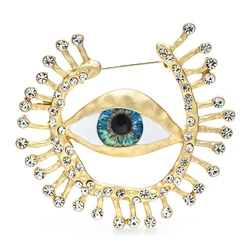 Wuli & baby-Big Blue Eye Round Broches para Mulheres, Unisex, Novo Design, Olhos Encantadores, Festa, Broche de Escritório, Presentes