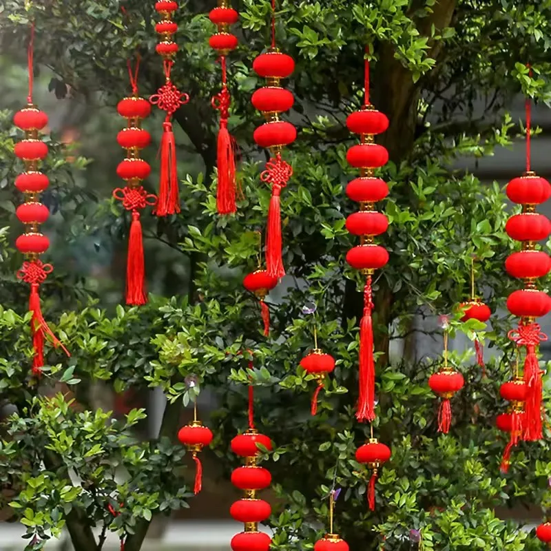 30/25Pcs Chinese New Year Decoration Pendant Chinese New Year Home Lantern Party Decor Chinese Spring Festival Decor Red Lantern