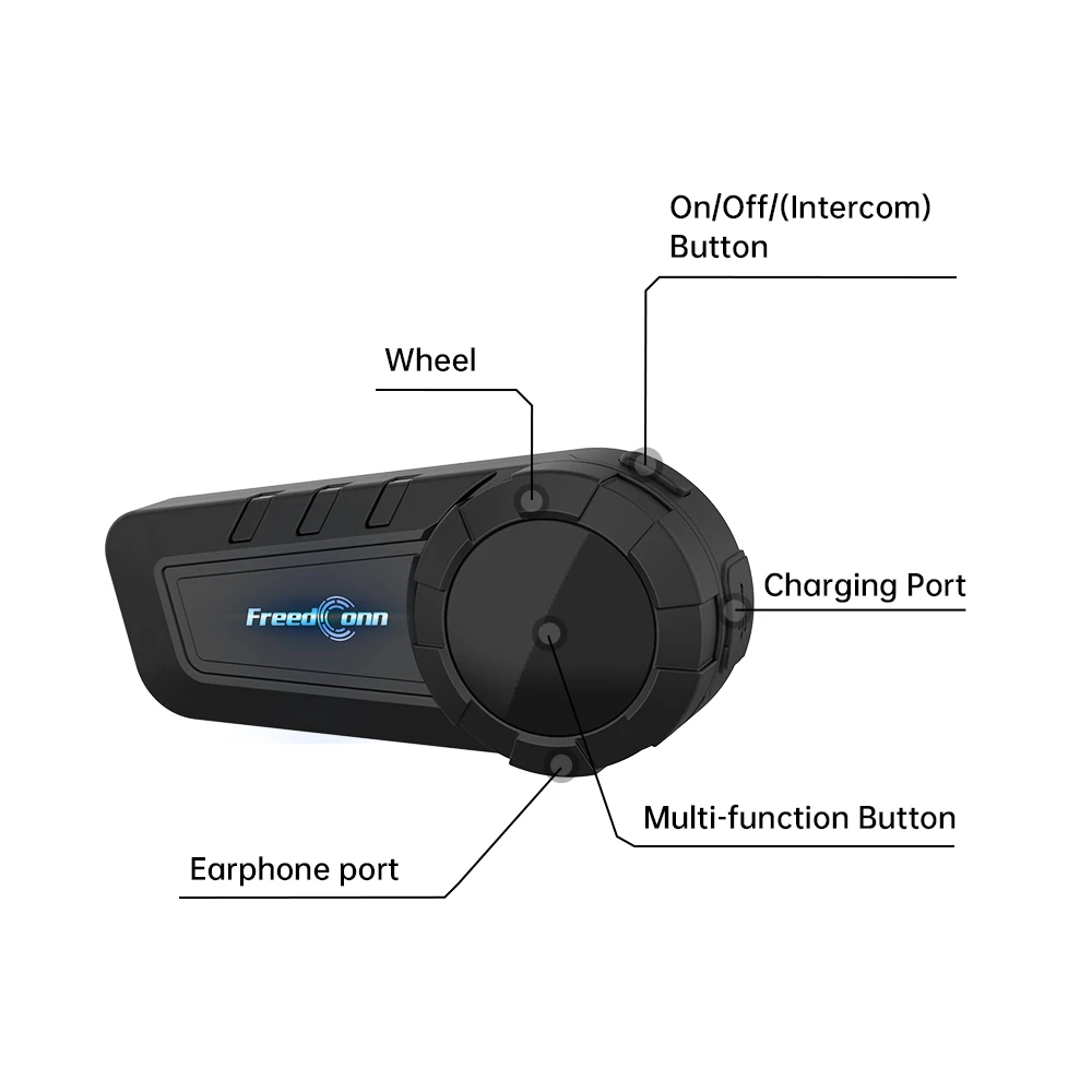 FreedConn KY PRO Motorcycle Helmet Bluetooth Intercom Headset Waterproof Noise Reduction Intercomunicador Para Moto