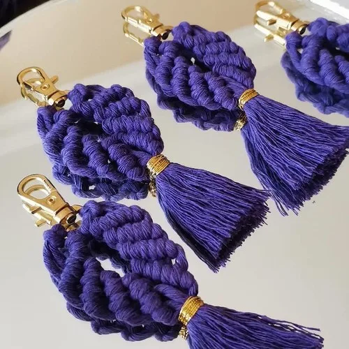 HandMade Name Custom Card Macrame Keychain 50 PCs