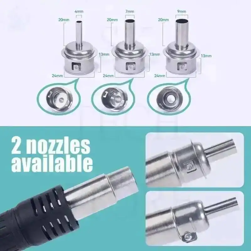 959D-II Hot Air Rework Station Set with LCD Display with 5 Interchangeable Nozzles & Precision Hot Air Gun for SMD & BGA Repair​