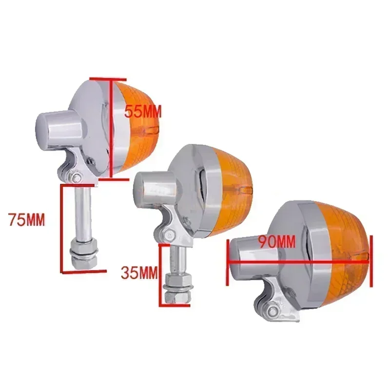 2/4 قطعة دراجة نارية بدوره أضواء الإشارة الوامض المؤشرات الأمامية الخلفية لهوندا XL100 C70 CT70 CT90 CB350 CM400 CB450 CB750 #2