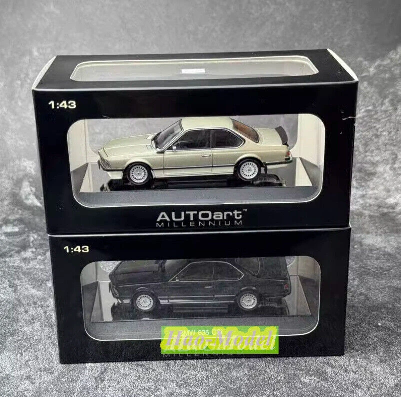 AutoArt 1/43 For BMW 635 CSi Alloy Diecast Car Model Toys Boys Birthday Gifts Hobby Display Collection Ornaments Champagne/Black