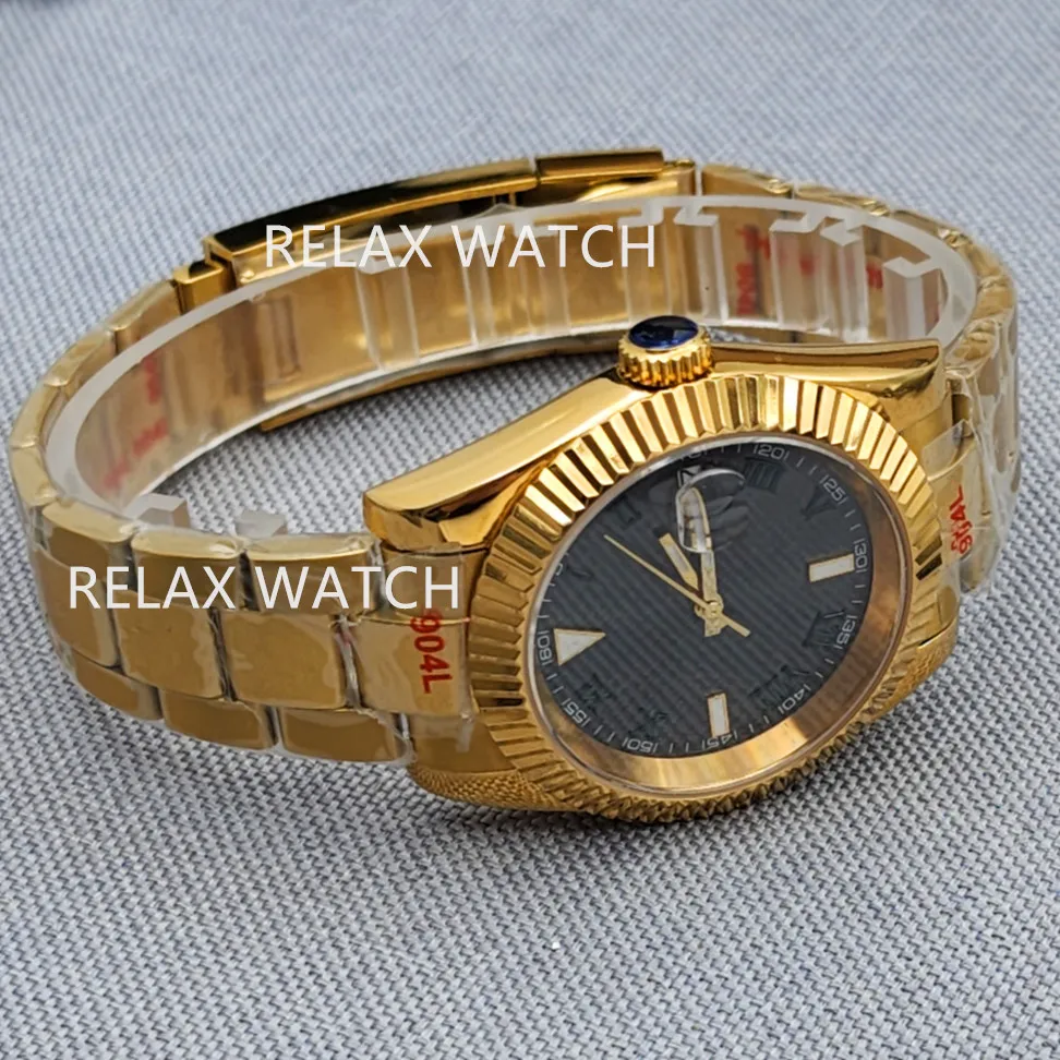 39MM Sapphire Glass PVD Gold Stainless Steel Watch Japanese NH35 Automatic Mechanical Movement