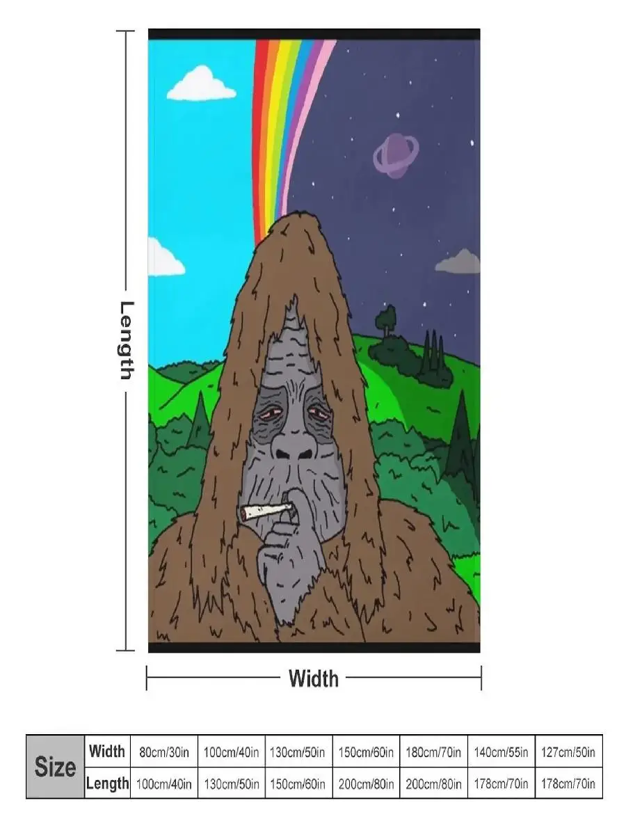 Sassy Sasquatch Smoking Throw Blanket Decorative Throw Funny Gift Thermal Travel Blankets for Home Cozy Living Room Couch