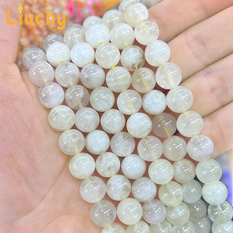 Natürliche Stein-Zitronenkristall-Perlen für Schmuckherstellung, DIY-Ohrringe für Frauen, Accessoires, Liebesarmbänder, 15 Zoll, 6/8/10 mm – Detail 3
