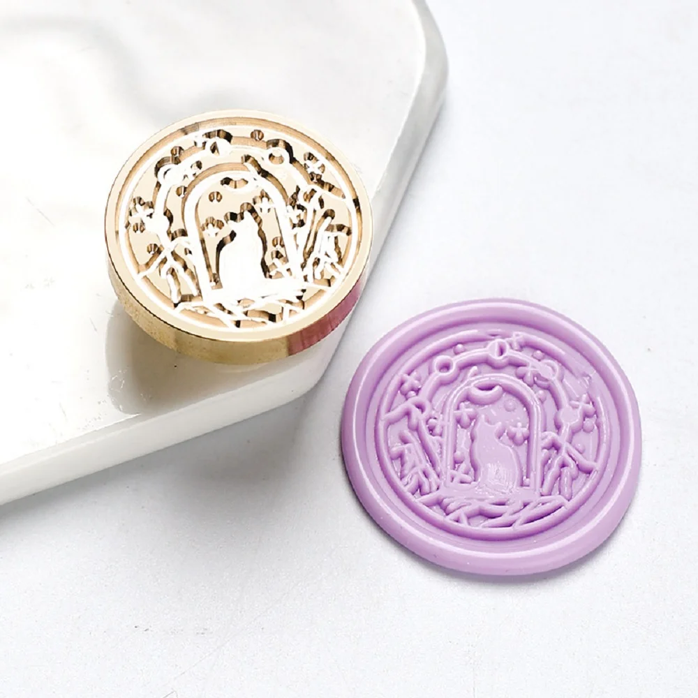 Star Sky Lotus Rose Pattern Wax Seal Stamp Retro Sealing Wax Stamp Replace Head Flowers Leaf Decorate Gift Card Making Supplies