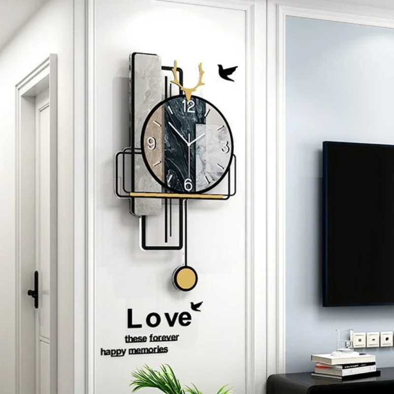 Modern Acrylic Wall Clocks Swing Lamp Aesthetic Large Clocks Quartz Luxury Wall Clock Minimalist Elegant Watch Home Decoration